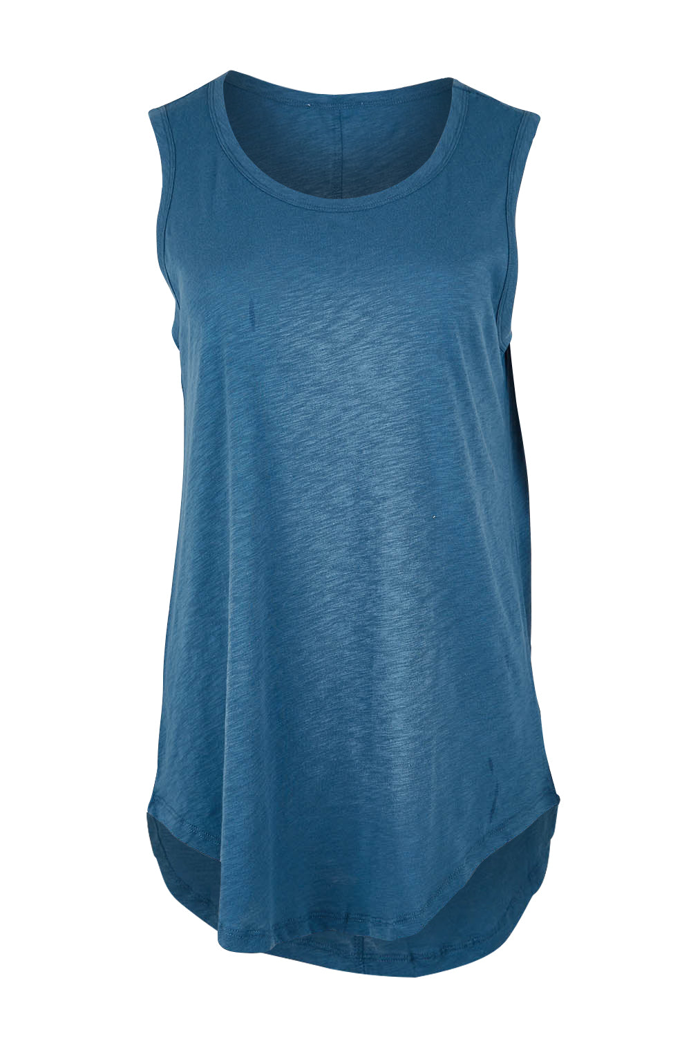 Product shot of the Keira Tank in colour Steelblue (Blue), from the front