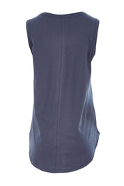 Product shot of the Keira Tank in colour Indiblue (Blue), from the back