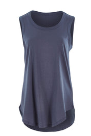 Product shot of the Keira Tank in colour Indiblue (Blue), from the front