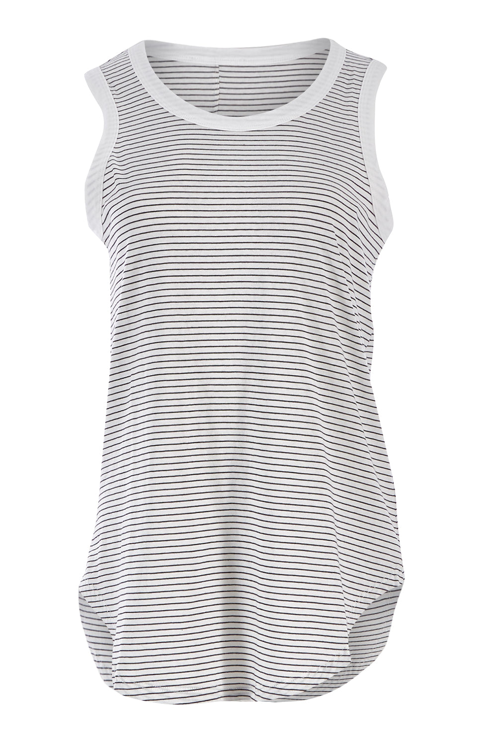 Product shot of the Keira Tank in colour Whiteblack (White), from the front