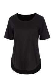 Product shot of the Ariana Tee in colour Black (Black), from the front