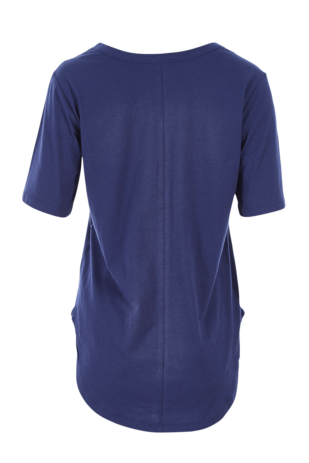 Product shot of the Ariana Tee in colour Navy (Blue), from the back