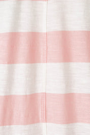 Product shot of the Megan Long Sleeve Top in colour Babypink (Pink), detail