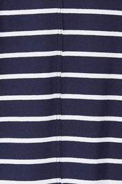 Product shot of the Megan Long Sleeve Top in colour Bluestrp (Blue), detail