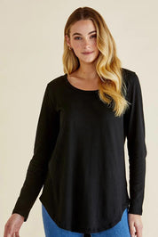 Megan Long Sleeve Top - Black