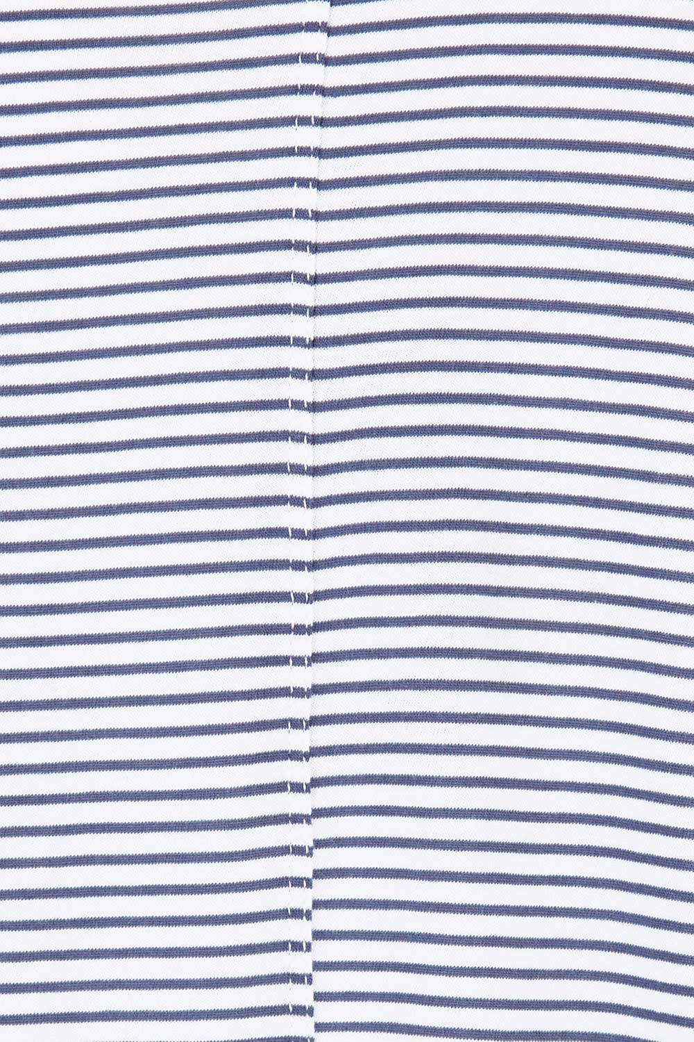Product shot of the Megan Long Sleeve Top in colour Indistripe (Blue), detail
