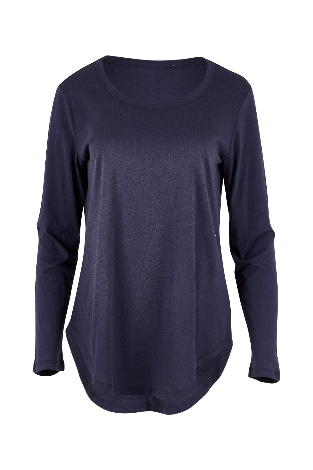 Product shot of the Megan Long Sleeve Top in colour Newnavy (Blue), from the front