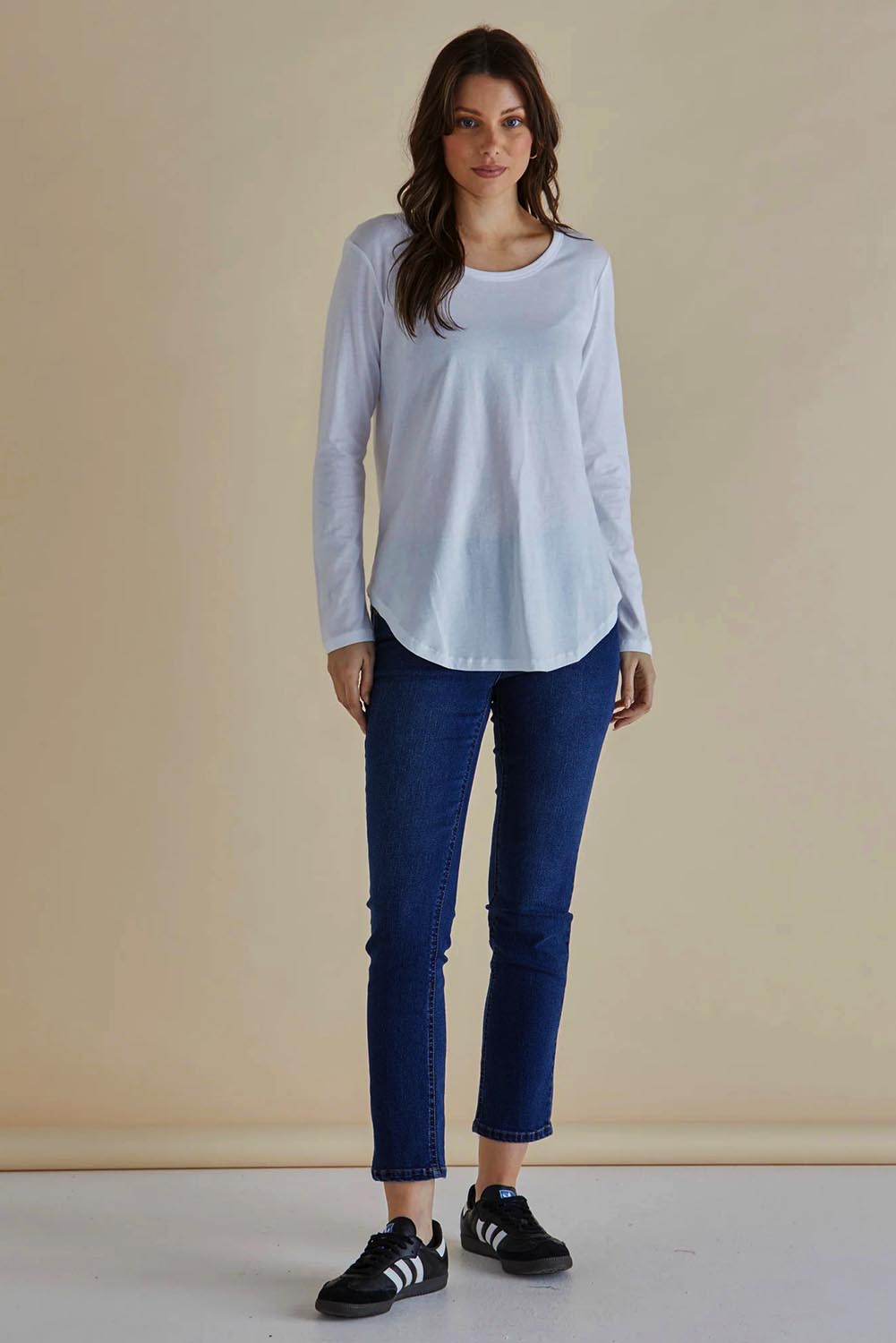 Megan Long Sleeve Top - White