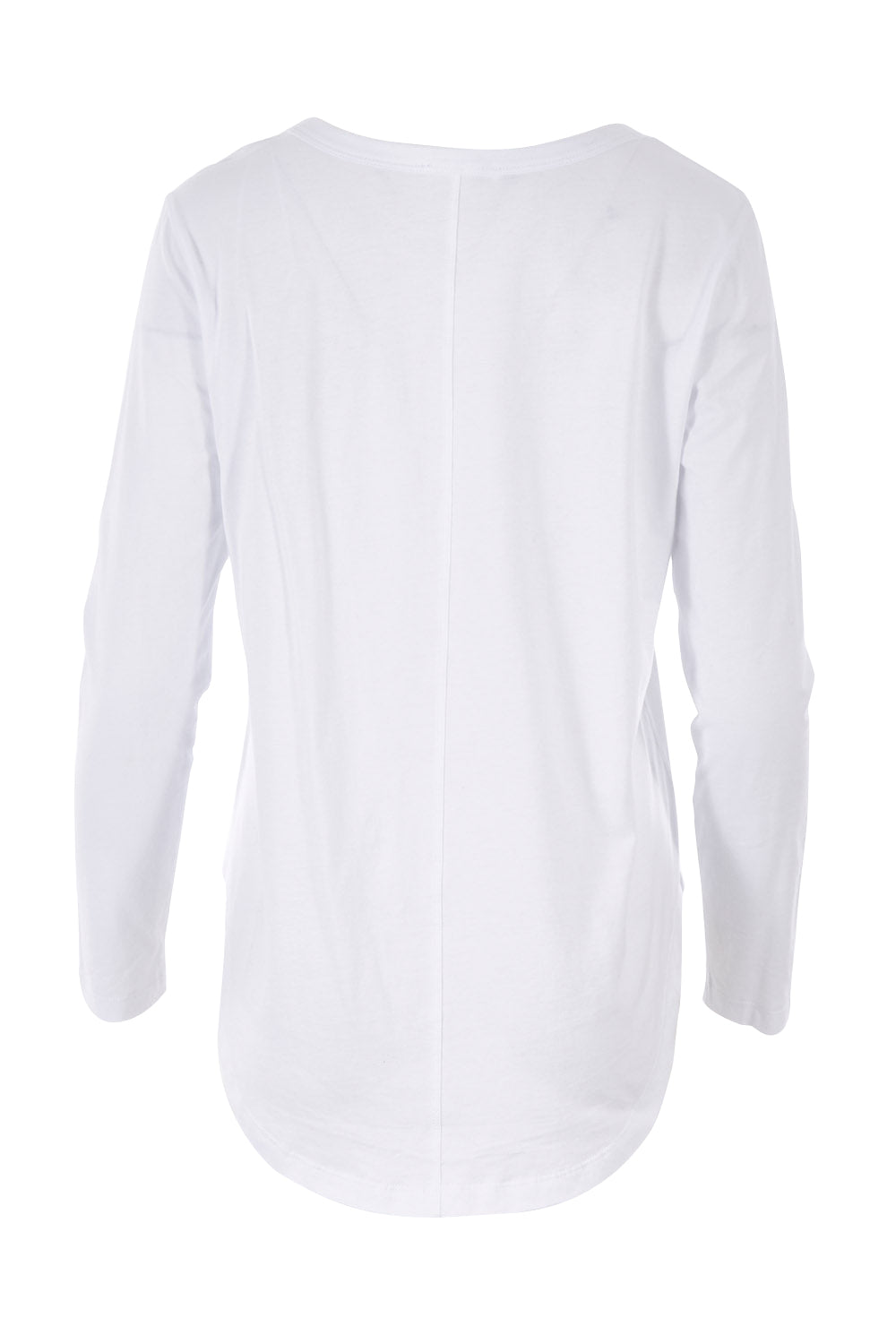 Product shot of the Megan Long Sleeve Top in colour White (White), from the back