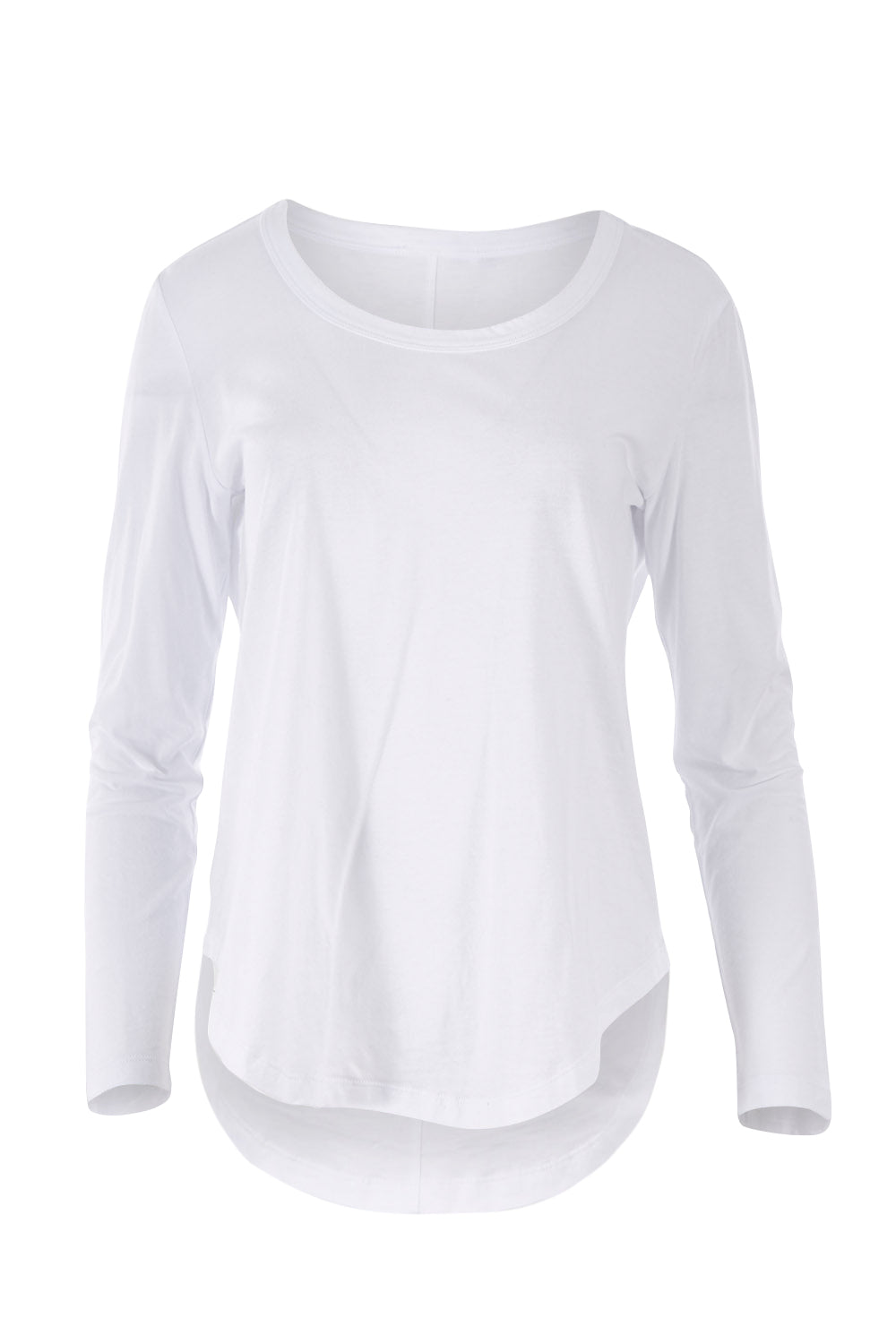 Product shot of the Megan Long Sleeve Top in colour White (White), from the front