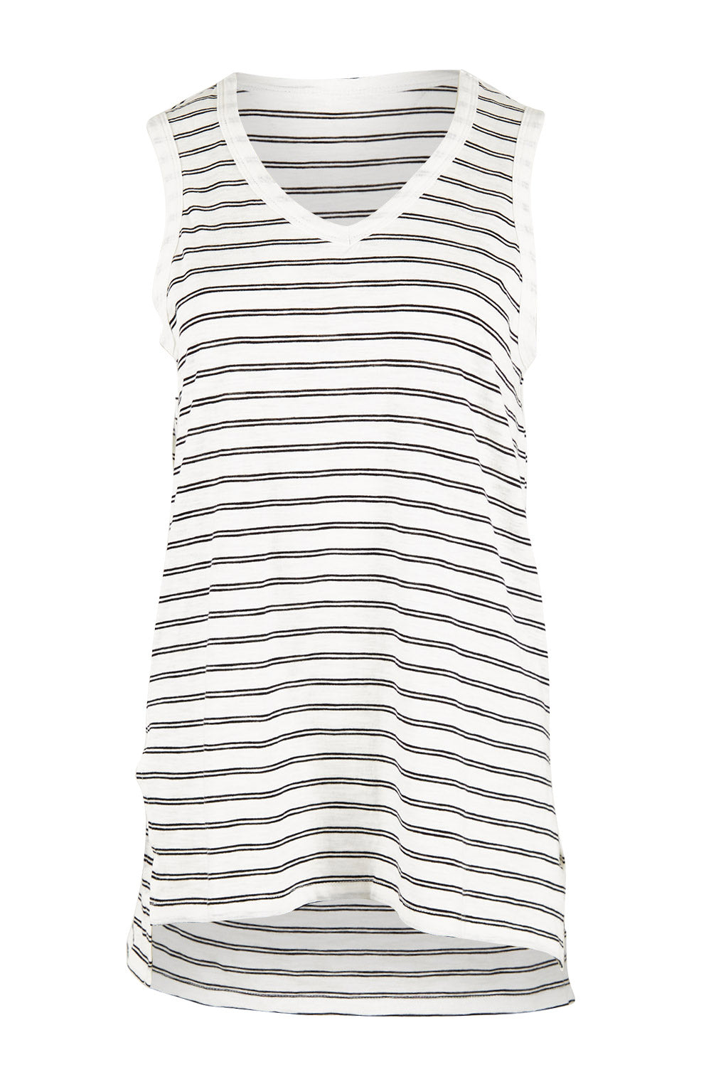 Product shot of the Audrey Tank in colour Whiteblack (White), from the front