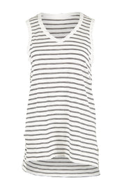 Product shot of the Audrey Tank in colour Whiteblack (White), from the front