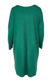 Product shot of the Celeste Tunic Tee in colour Greenmarle (Green), from the back