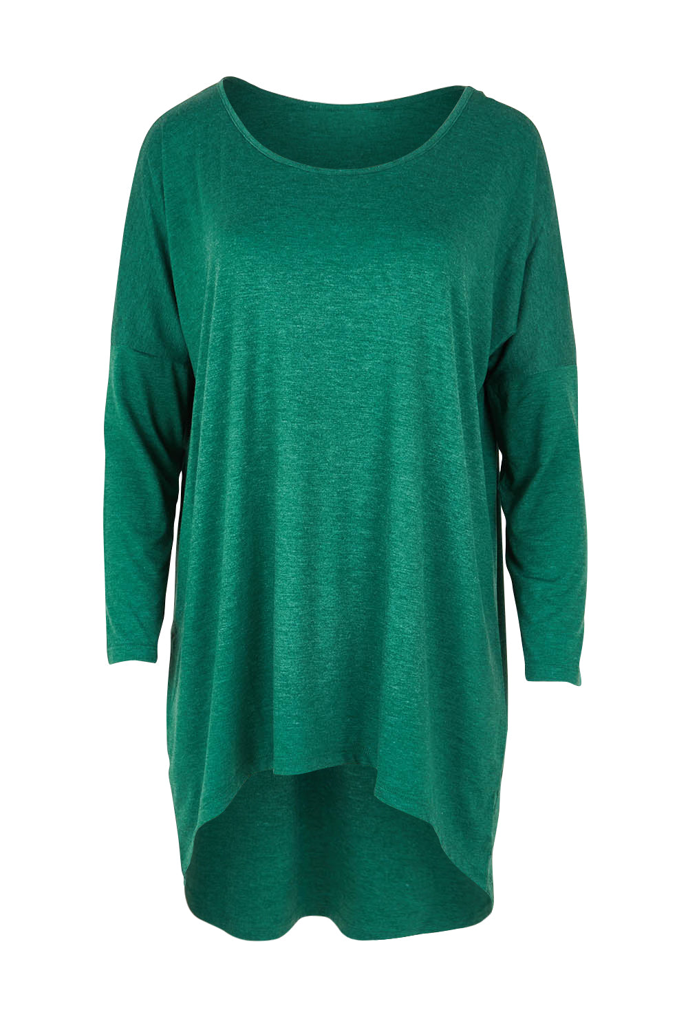 Product shot of the Celeste Tunic Tee in colour Greenmarle (Green), from the front