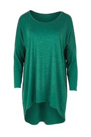 Product shot of the Celeste Tunic Tee in colour Greenmarle (Green), from the front