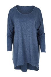 Product shot of the Celeste Tunic Tee in colour Navymarle (Blue), from the front