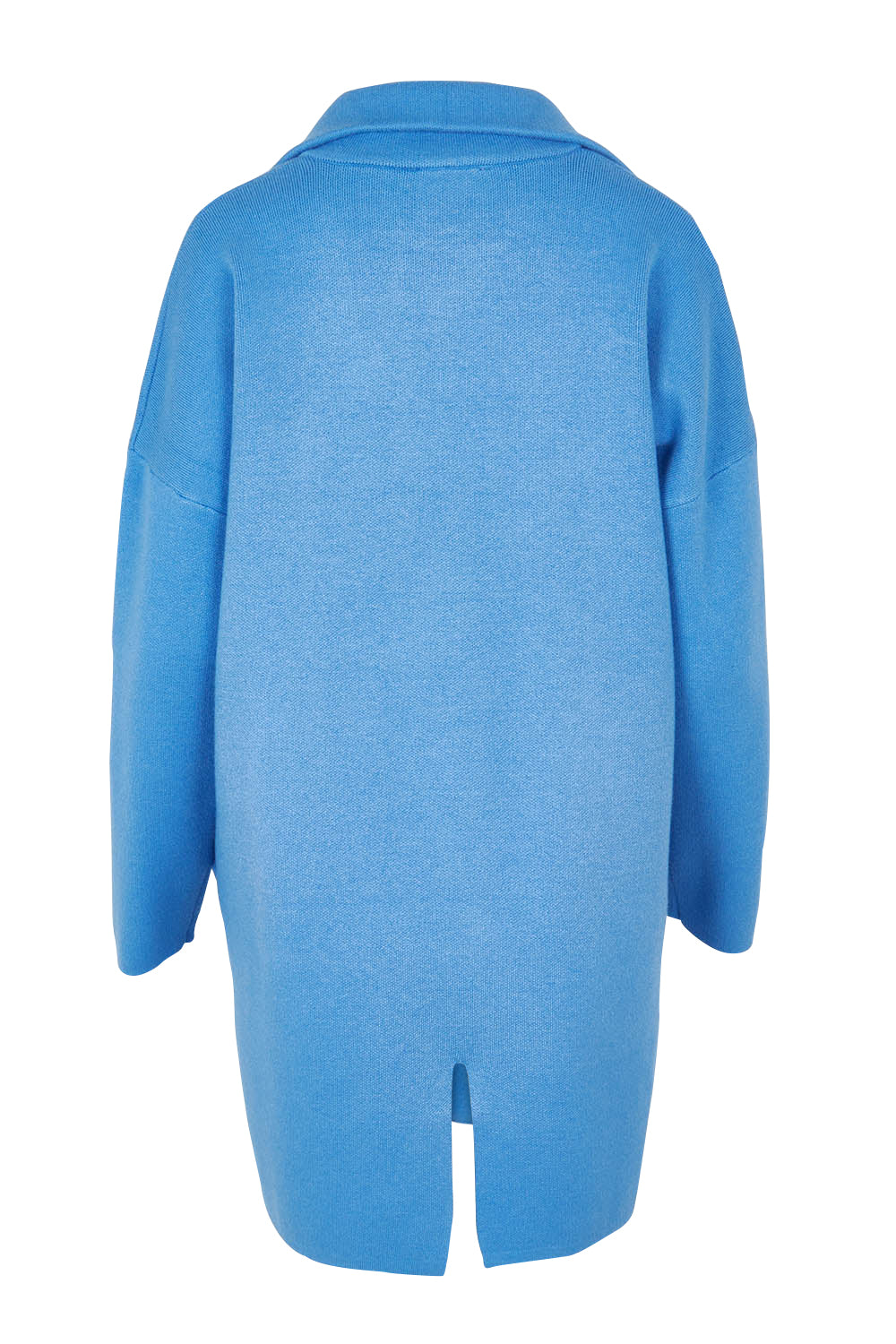 Product shot of the Bristol Coatigan in colour Blue (Blue), from the back