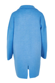 Product shot of the Bristol Coatigan in colour Blue (Blue), from the back