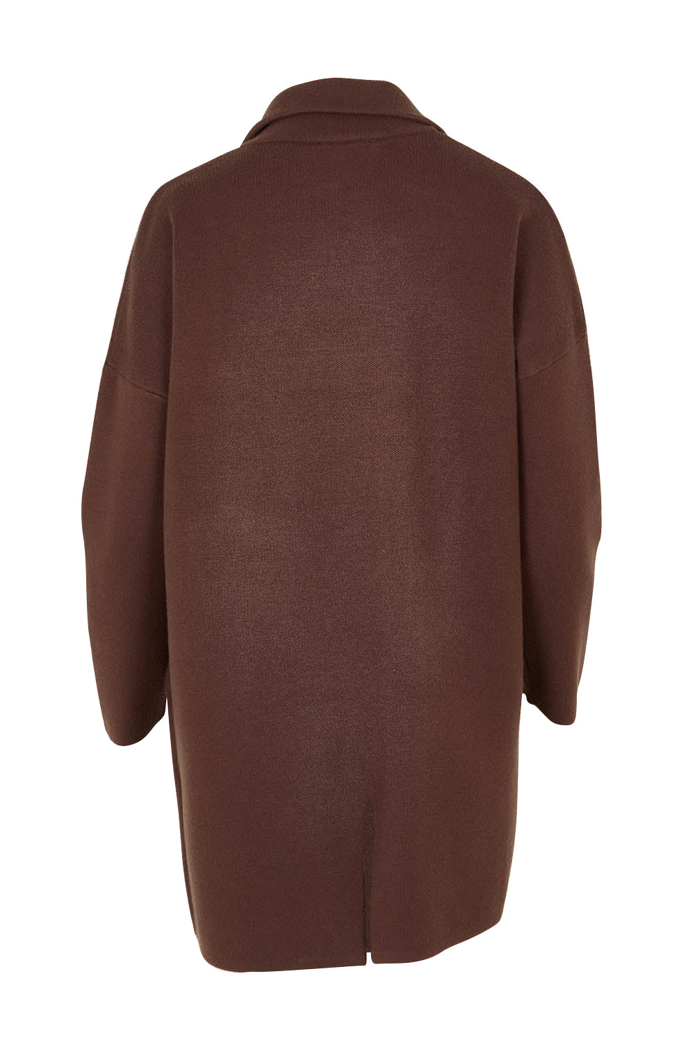 Product shot of the Bristol Coatigan in colour Brown, from the back