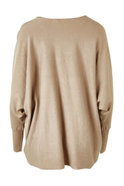 Product shot of the Destiny Knit Jumper in colour Latte, from the back