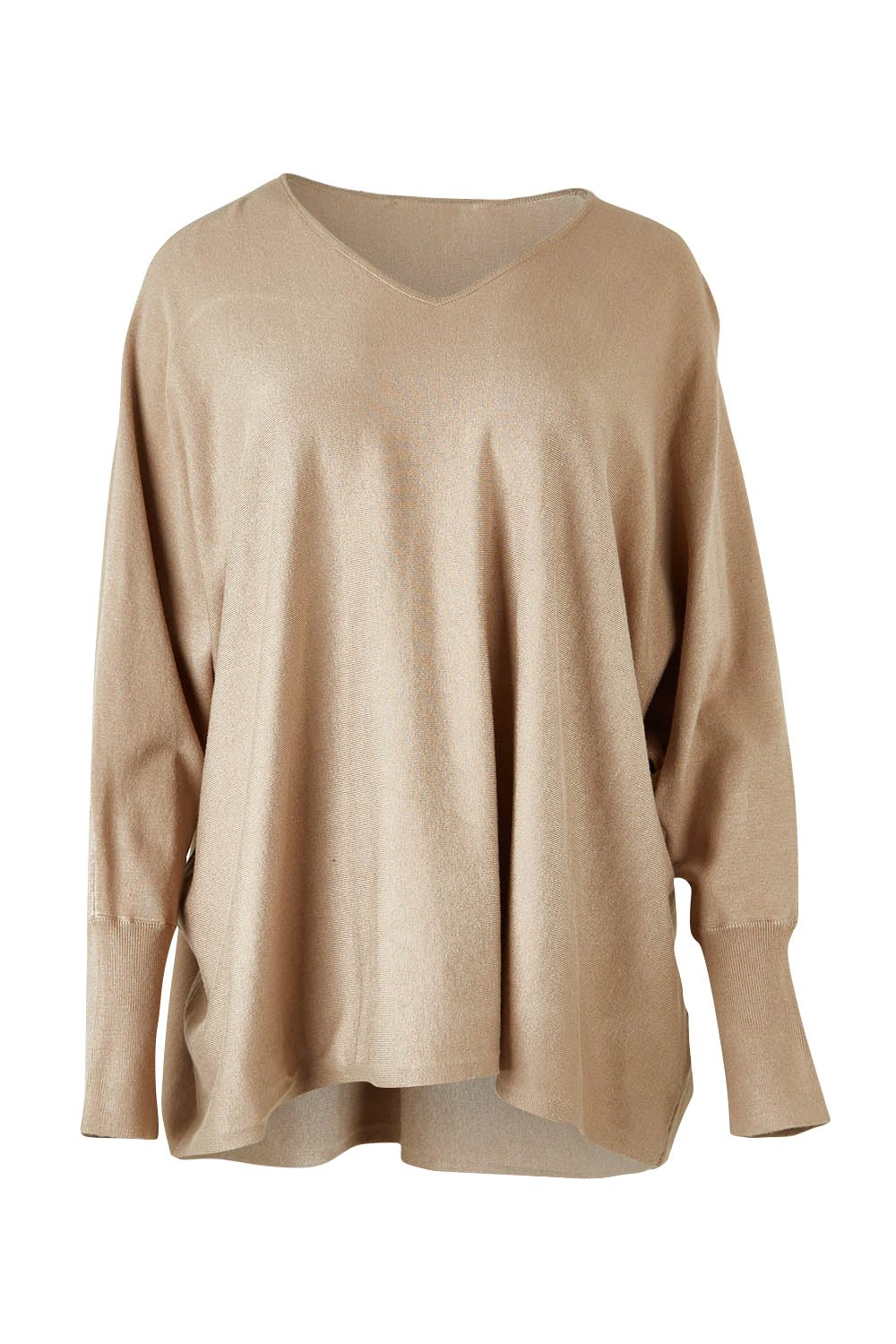 Product shot of the Destiny Knit Jumper in colour Latte, from the front