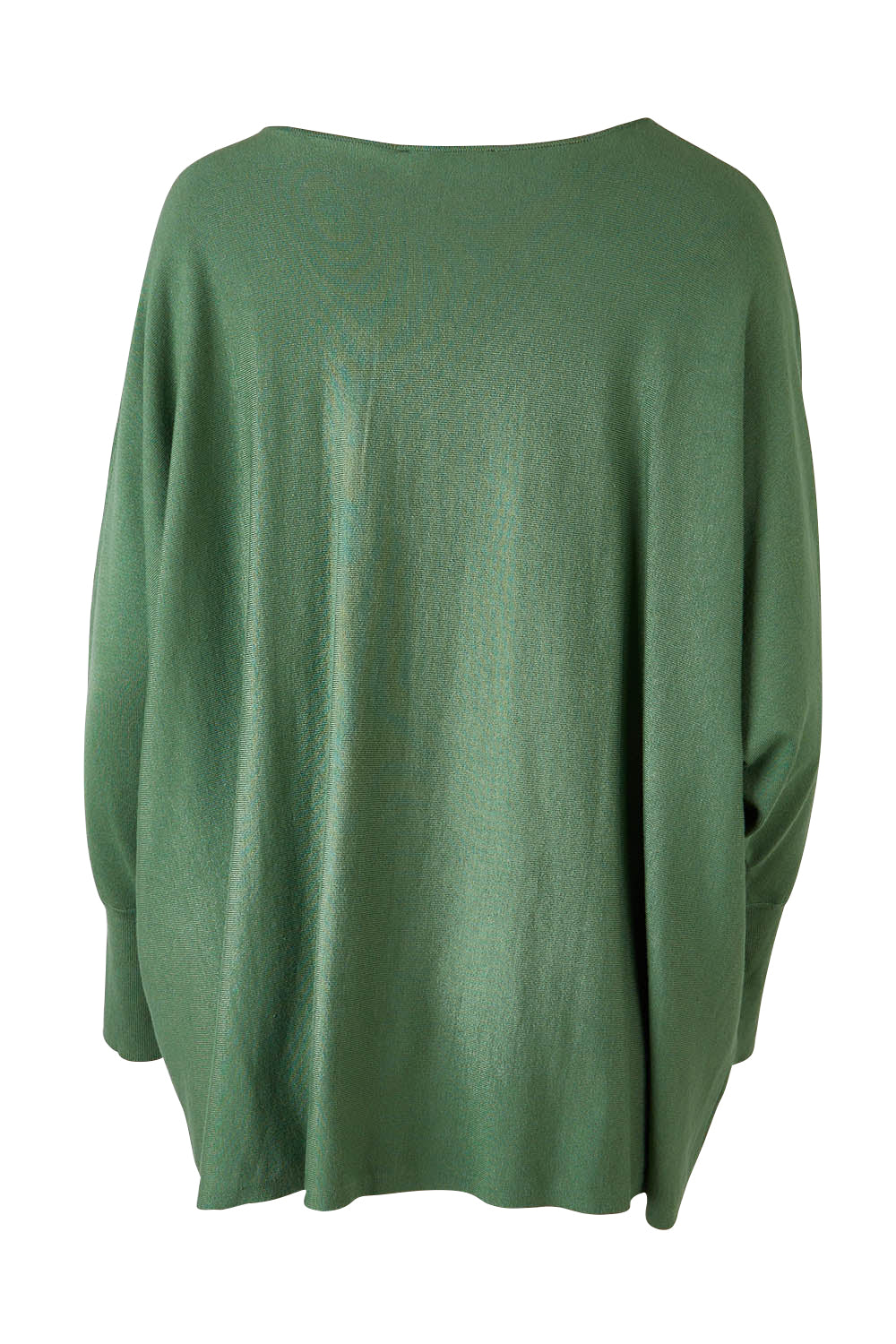Product shot of the Destiny Knit Jumper in colour Powdergree (Green), from the back