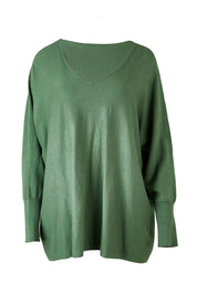 Product shot of the Destiny Knit Jumper in colour Powdergree (Green), from the front