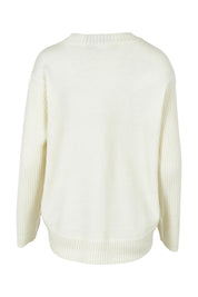 Product shot of the Soho Knit Sweater in colour Oat, from the back