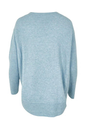 Product shot of the Soho Knit Sweater in colour Powderblue (Blue), from the back