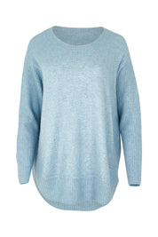 Product shot of the Soho Knit Sweater in colour Powderblue (Blue), from the front