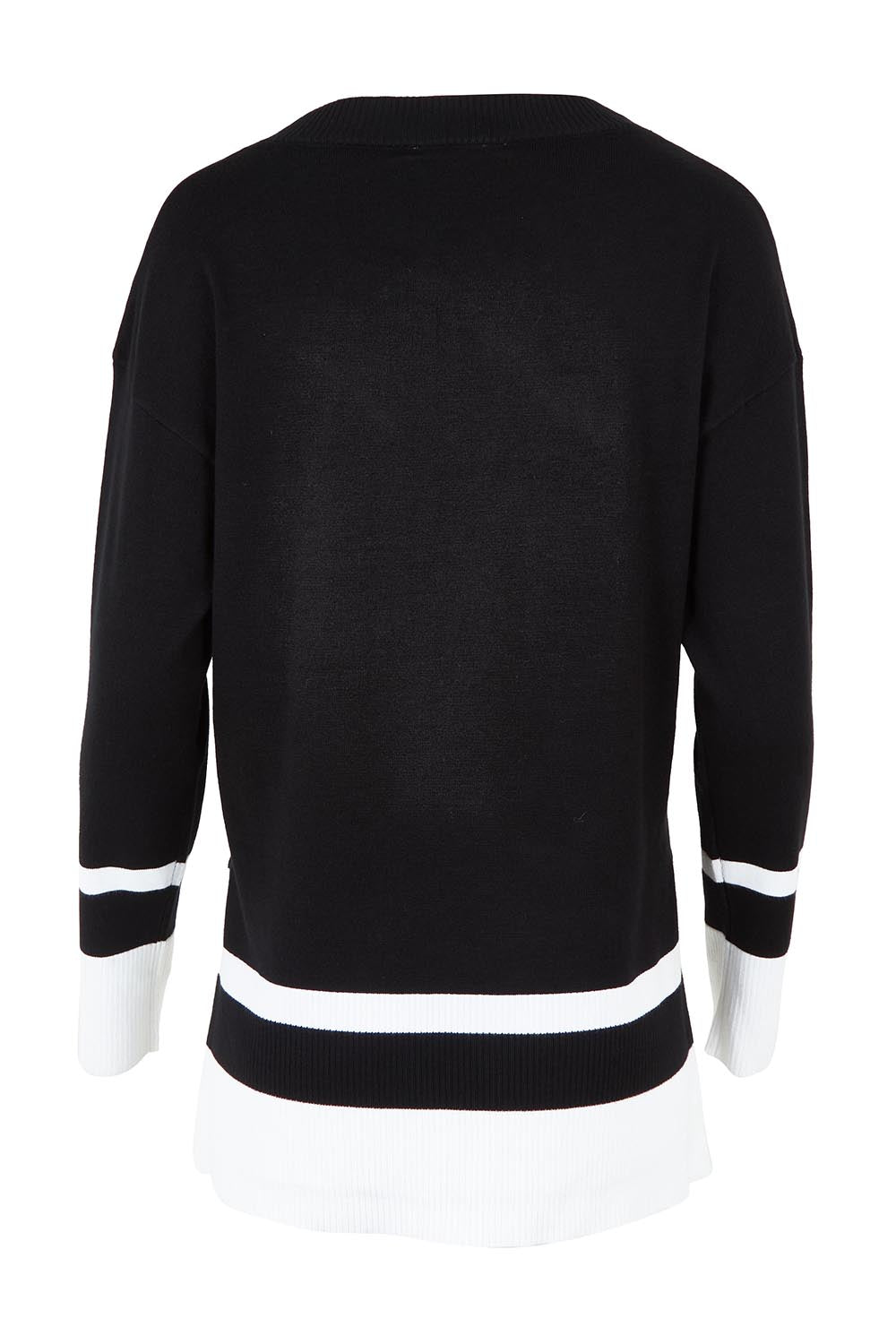 Product shot of the Eleanor Knit Jumper in colour Black (Black), from the back