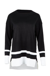 Product shot of the Eleanor Knit Jumper in colour Black (Black), from the front