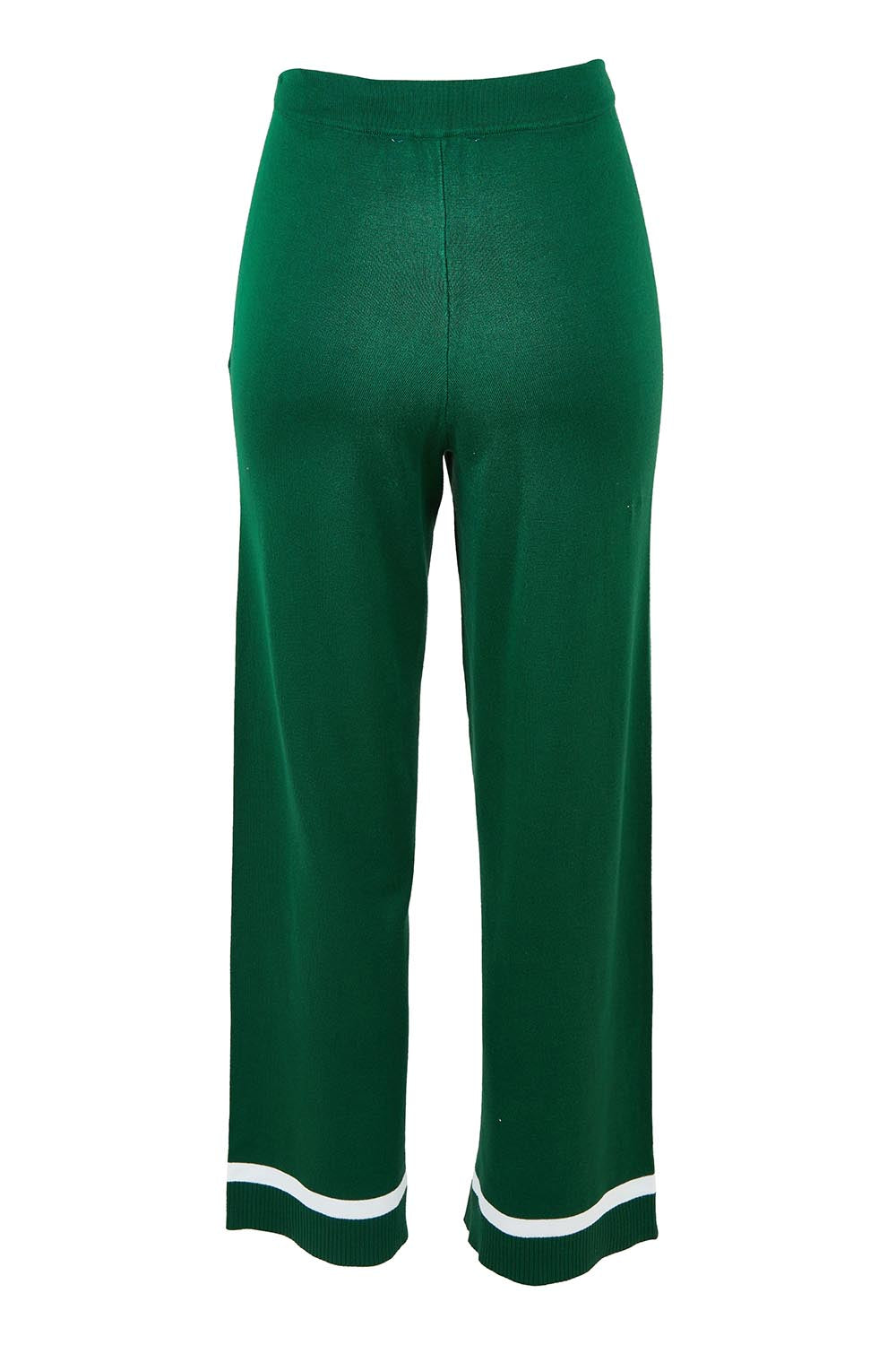 Product shot of the Delphine Knit Pant in colour Basil (Green), from the back