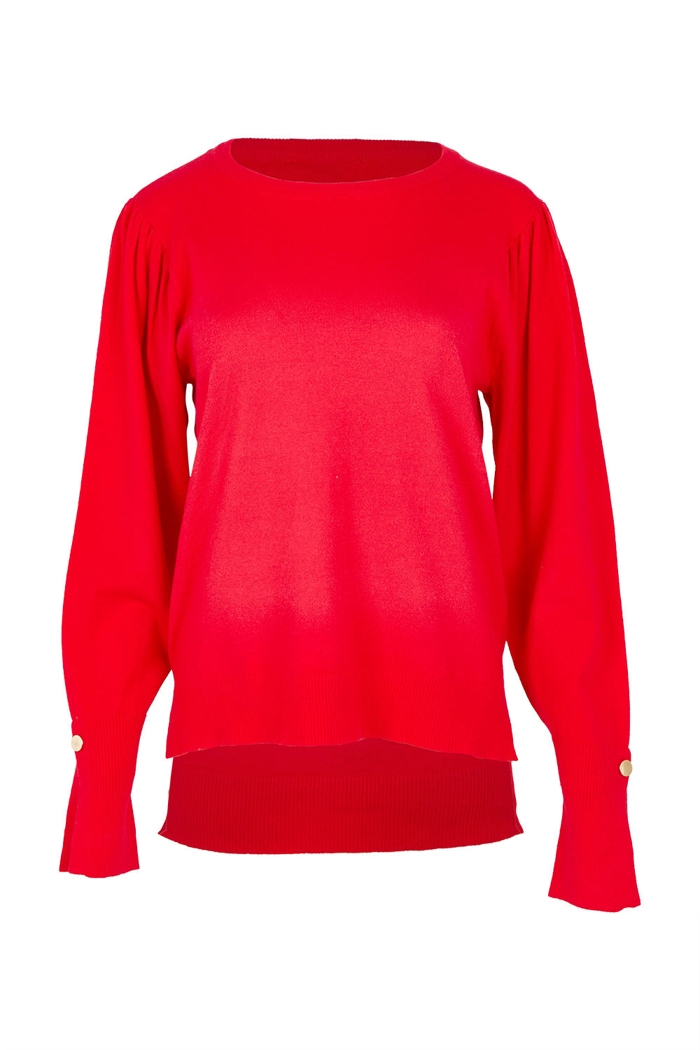 Product shot of the Colette Sweater in colour Red (Red), from the front
