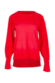 Product shot of the Colette Sweater in colour Red (Red), from the front