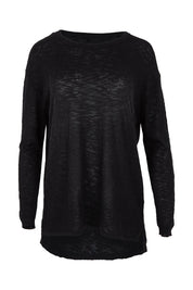 Product shot of the Natasha Cotton Blend Knit Top in colour Black (Black), from the front
