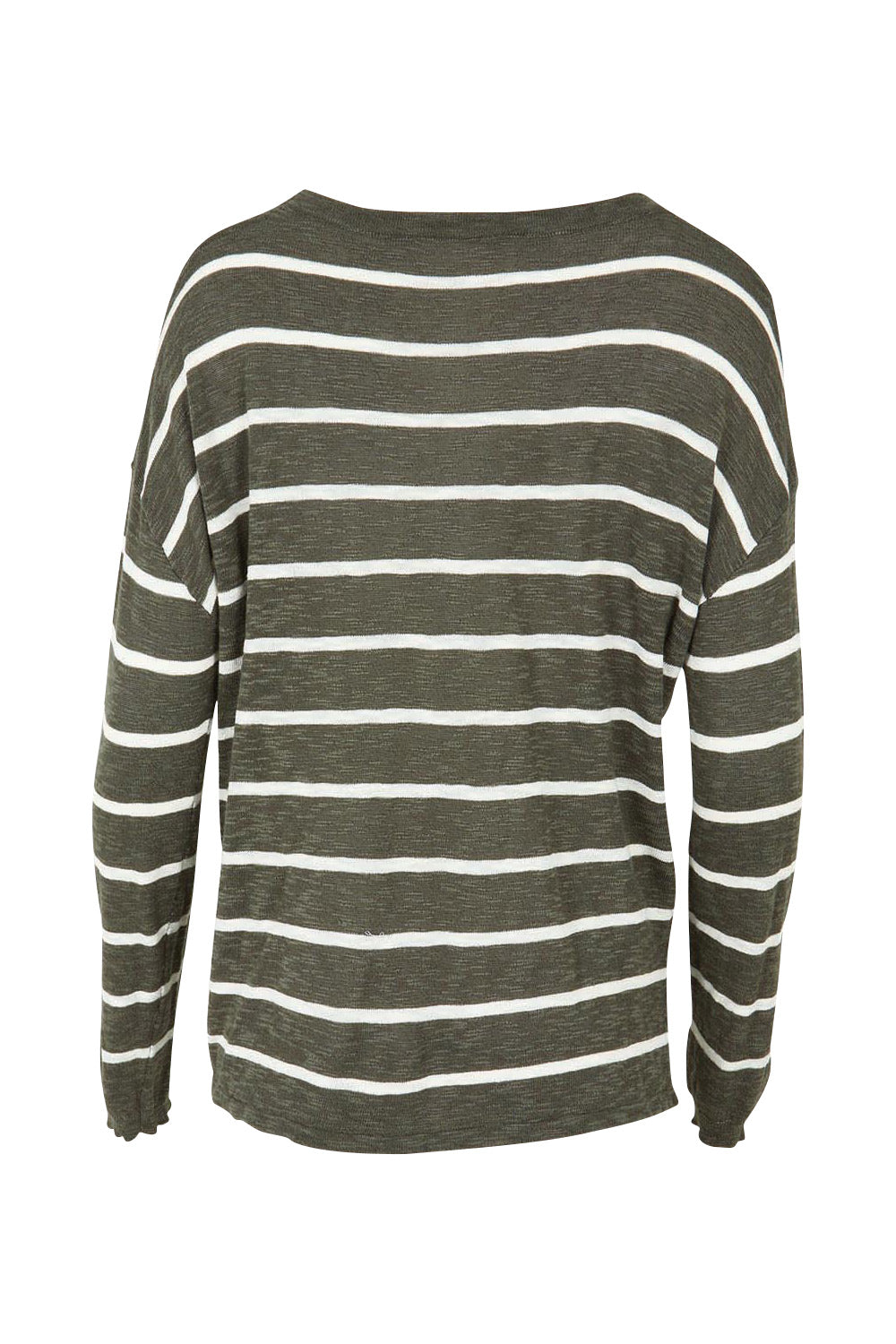 Product shot of the Natasha Cotton Blend Knit Top in colour Green (Green), from the back