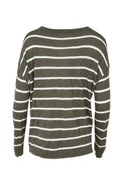 Product shot of the Natasha Cotton Blend Knit Top in colour Green (Green), from the back