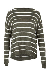 Product shot of the Natasha Cotton Blend Knit Top in colour Green (Green), from the front