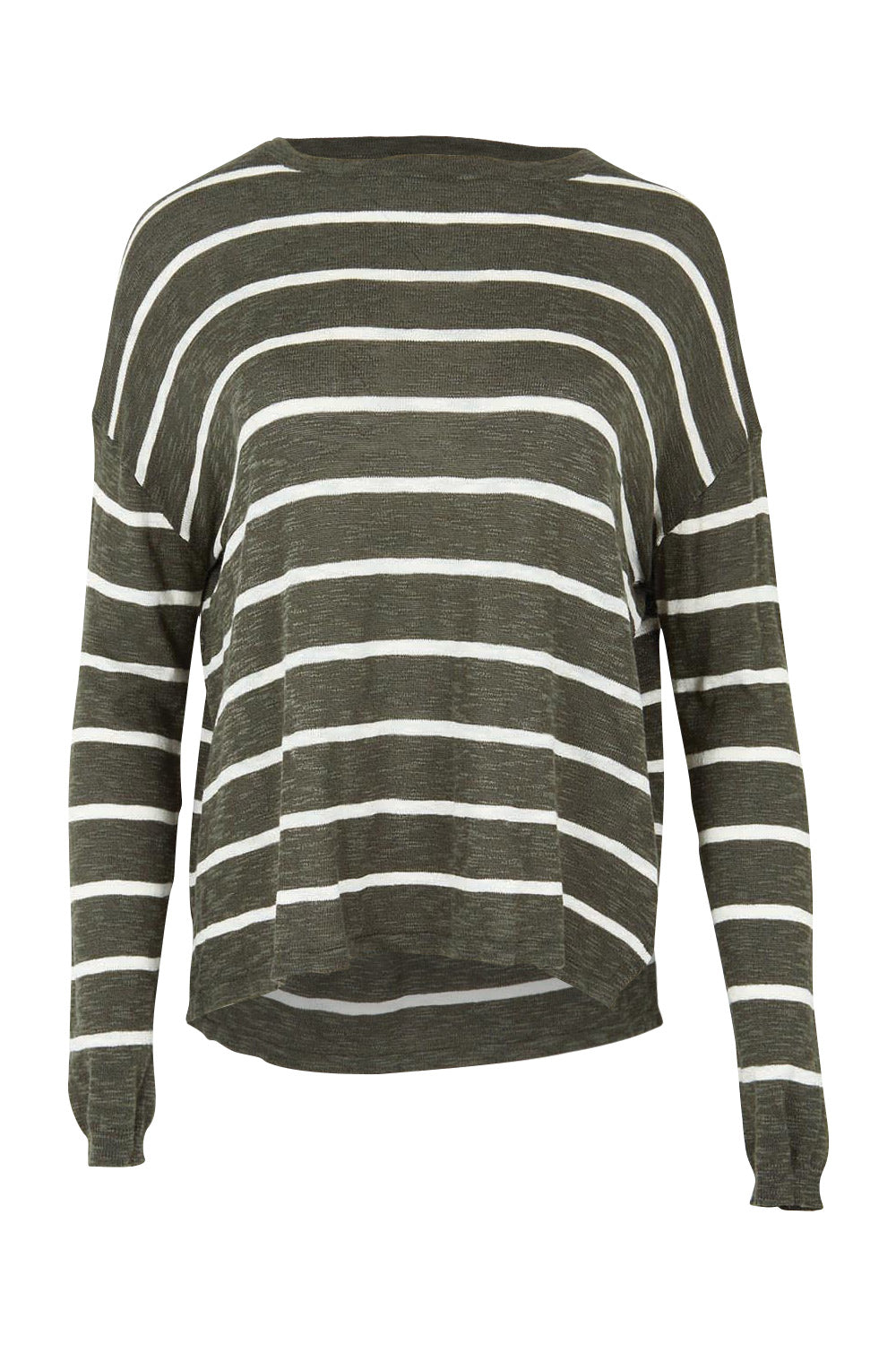 Product shot of the Natasha Cotton Blend Knit Top in colour Green (Green), from the front