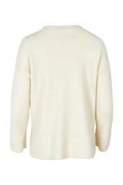 Product shot of the Edith Knit Jumper in colour Cream (White), from the back