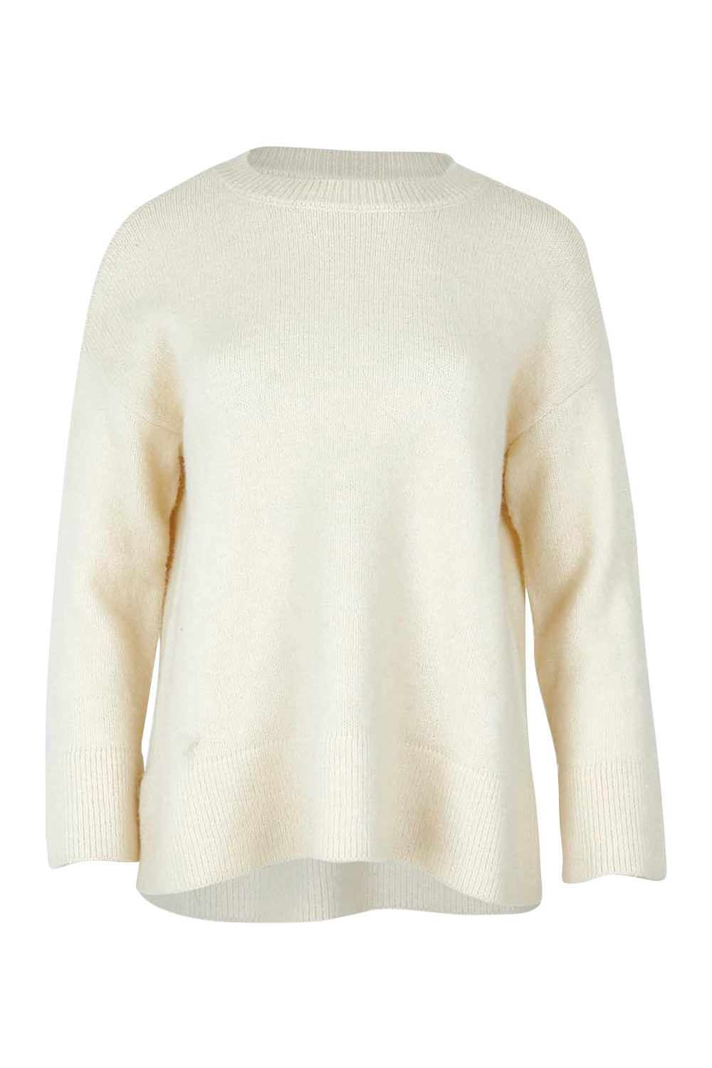 Product shot of the Edith Knit Jumper in colour Cream (White), from the front