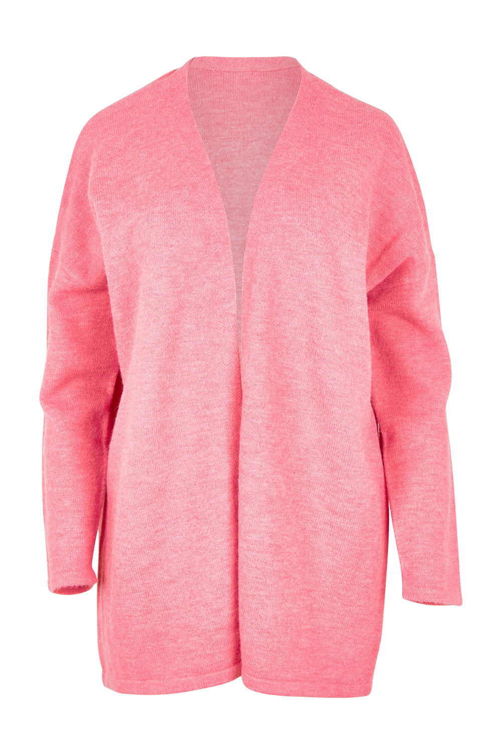 Product shot of the Emy Cardigan in colour Peonypink (Pink), from the front