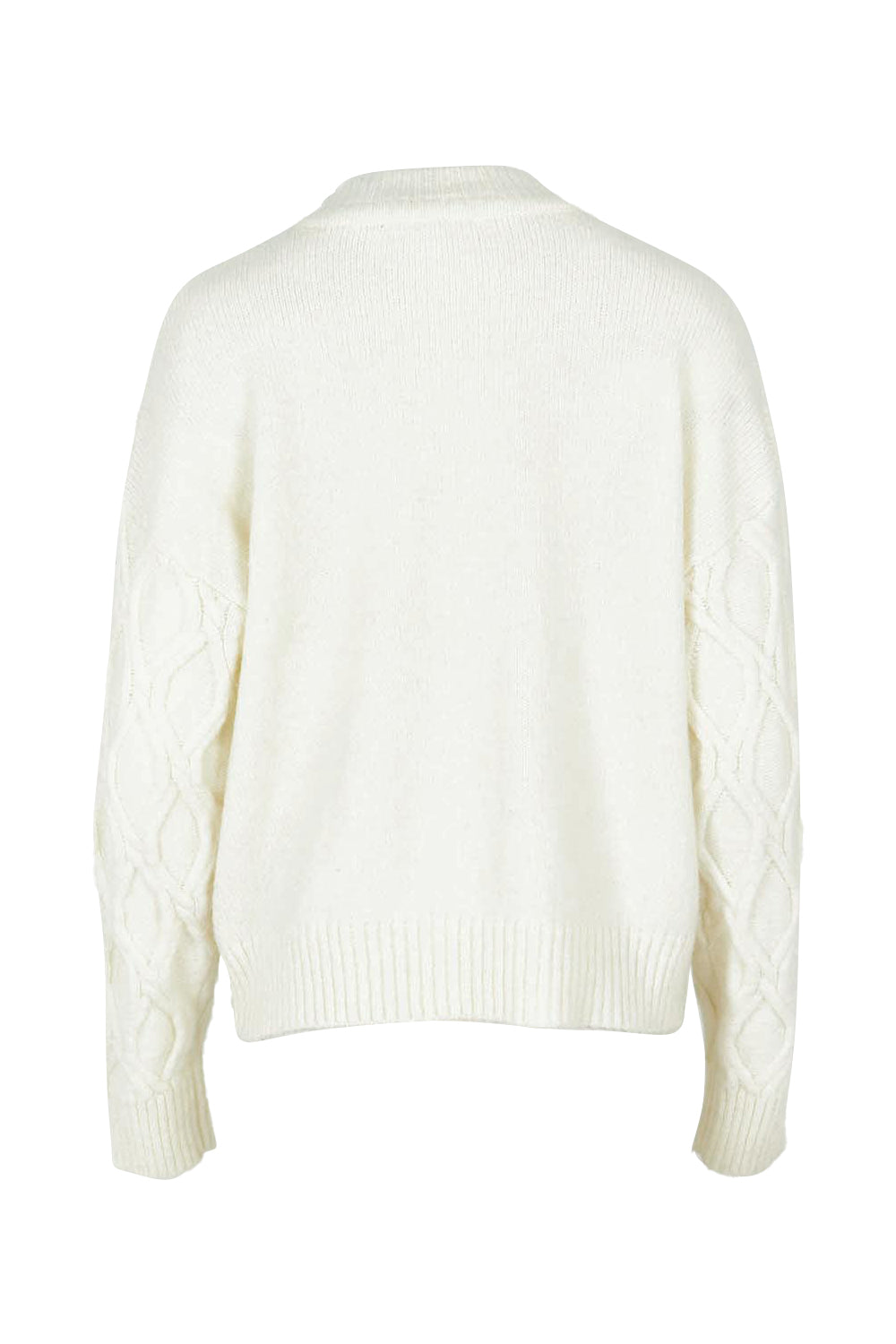 Product shot of the Celene Knit Cardigan in colour Cream, from the back