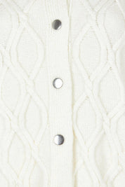 Product shot of the Celene Knit Cardigan in colour Cream, detail