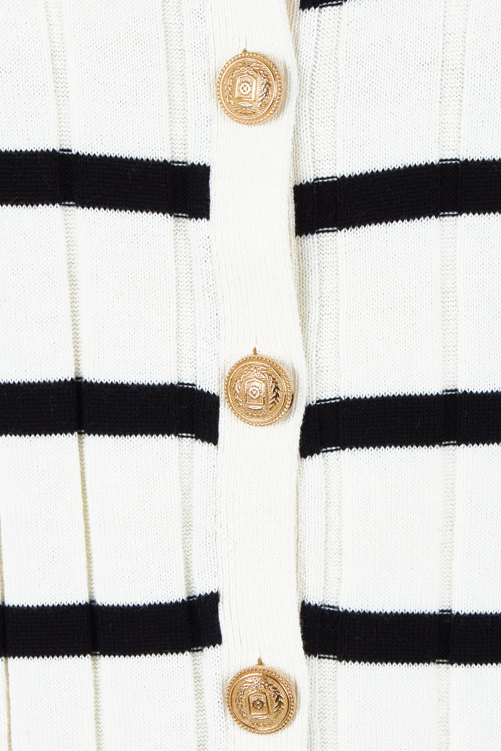 Product shot of the Nicollete Cotton Knit Vest in colour Blkstripe (White), detail