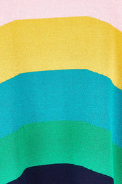 Product shot of the Mimi Sweater in colour Rainbow (Blue), detail