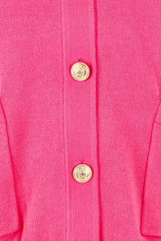 Product shot of the Leon Cotton Blend Knit Cardigan in colour Pink (Pink), detail