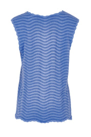 Product shot of the Aviva Cotton Tank in colour Blue (Blue), from the back
