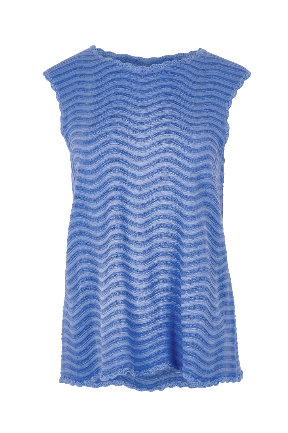 Product shot of the Aviva Cotton Tank in colour Blue (Blue), from the front